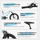 S20101 20" Kids' Bike, Boys Girls Mountain Bike Ages 8-12, 7 Speed Teenager Children Kids' Bicycles, Front Suspension Disc Brake Rear V-Brake, High Steel Frame by HouseOfZazla