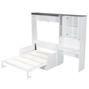 Multi Functional Murphy Bed With Sofa, Desk, And Storage Cabinet In, Full Size - White by HouseOfZazla