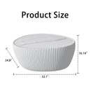 Light Sintered Stone Top Goose Egg Shape Table