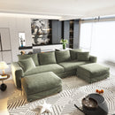Convertible Deep Seat Sofa With Soft Pillows And Ottomans by HouseOfZazla