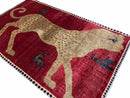 3.5 X 6 Handmade New Vintage Quality Wool Rug Leopard Red Tribal Hand-Knotted
