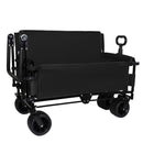 Folding Wagon Cart with Bench Seat & Canopy, 500lbs Capacity