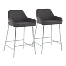 Daniella - Contemporary Fixed Height Counter Stool With Metal Legs (Set of 2) by HouseOfZazla