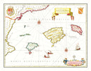 Vintage Map of Tarragona, Spain 1665