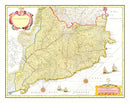 Vintage Map of Catalonia, Spain 1665