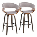 Vintage Mod - Mid Century Modern Fixed Height Barstool With Swivel & Round Footrest (Set of 2) by HouseOfZazla