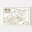 Vintage Map of Shantung, China 1665