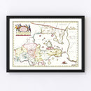 Vintage Map of Shantung, China 1665