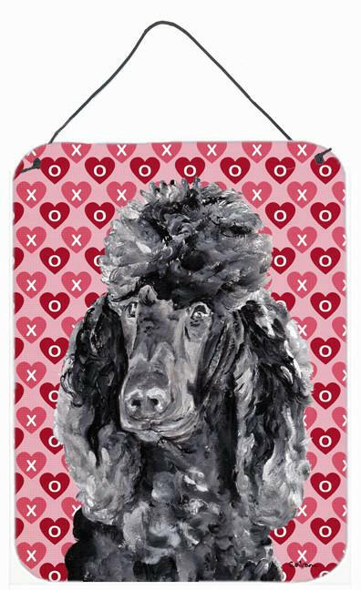 Black Standard Poodle Hearts and Love Wall or Door Hanging Prints SC9698DS1216