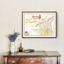 Vintage Map of Xensi, China 1665