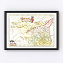 Vintage Map of Xensi, China 1665