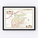 Vintage Map of Xansi, China 1665