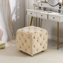 Modern Upholstered Ottoman, Exquisite Small End Table, Soft Foot Stool, Dressing Makeup Chair, Comfortable Seat For Living Room, Bedroom, Entrance by Unique Piece Furniture