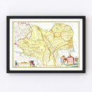 Vintage Map of Tartary & China 1665