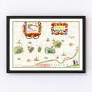 Vintage Map of the Spice Islands 1665