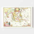 Vintage Map of India 1665