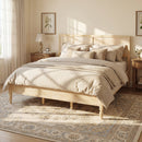 King Size Wood Platform Bed Frame with Classic Panel Headboard by HouseOfZazla