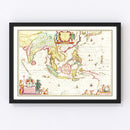 Vintage Map of India 1665