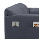 63.8" Queen Pull Out Sofa Bed, 3-in-1 Convertible Sleeper Sofa with Side Storage,Multi-Functional Velvet Loveseat Bed for Living Room,Bedroom,Apartment,Office,Grey