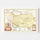 Vintage Map of the Kingdom of Persia 1665