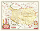 Vintage Map of the Kingdom of Persia 1665