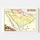 Vintage Map of Arabia 1665