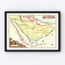 Vintage Map of Arabia 1665