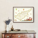 Vintage Map of Cyprus 1665