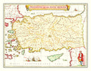 Vintage Map of Turkey 1665