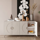 Modern Lacquered 4 Door Wooden Cabinet Sideboard Buffet Server Cabinet Storage Cabinet, For Living Room, Entryway, Hallway, Office, Kitchen And Dining Room by HouseOfZazla