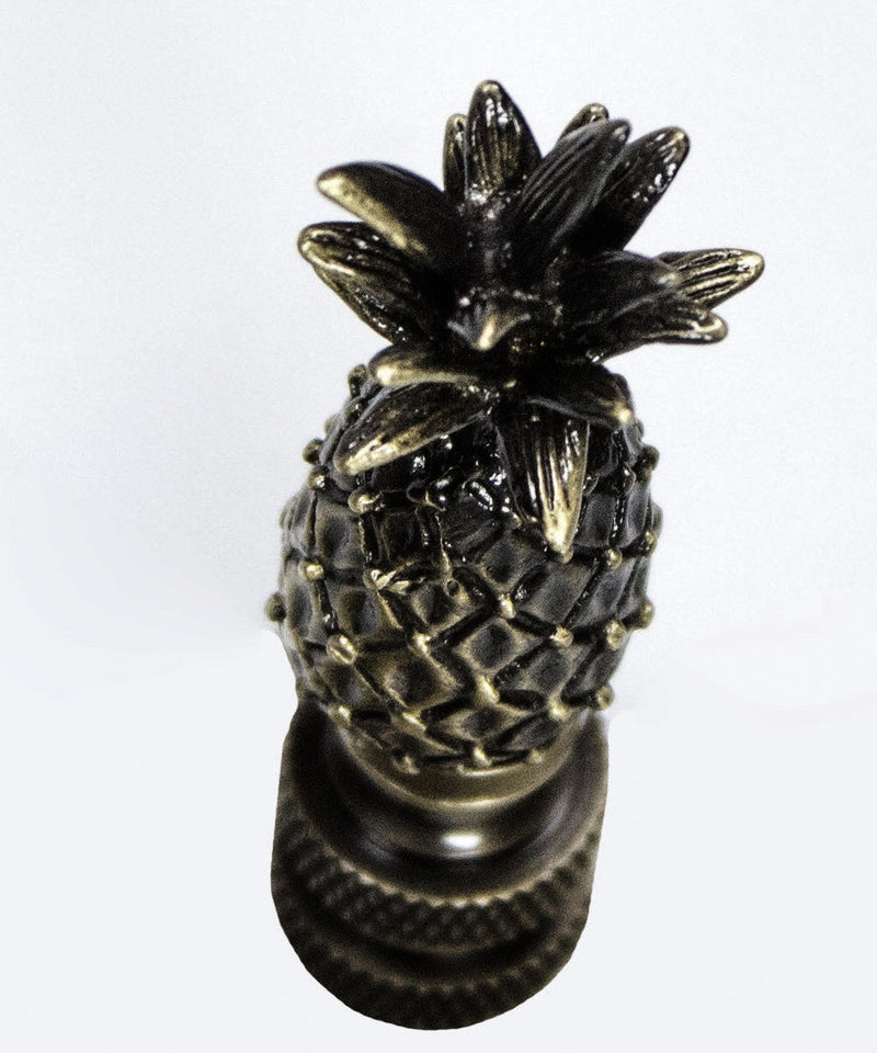 Tall Pineapple Lamp Finial Antique Brass Metal 2.5"h