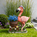 Outdoor Garden Sculpture Flamingo Flower Pot Planter by HouseOfZazla