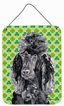 Black Standard Poodle Lucky Shamrock St. Patrick's Day Wall or Door Hanging Prints SC9722DS1216
