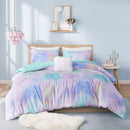 Full/Queen Watercolor Tie Dye Printed Comforter Set with Throw Pillow