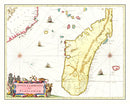 Vintage Map of Madagascar 1665