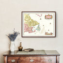 Vintage Map of Eastern Canada 1665