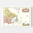 Vintage Map of Eastern Canada 1665
