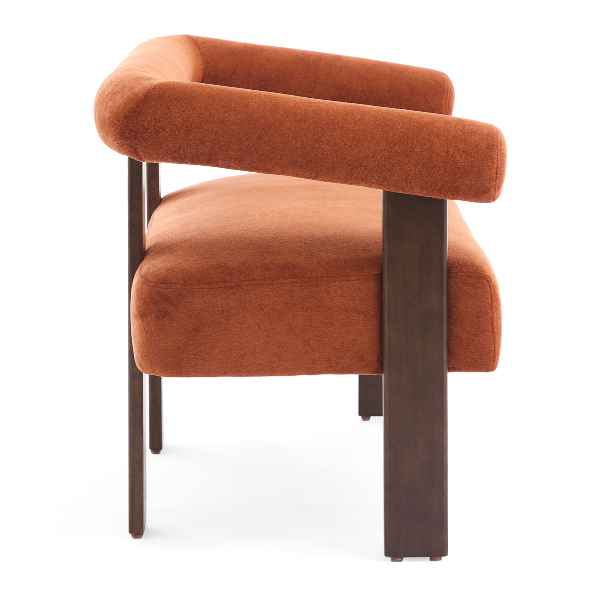 Round Armrest Loveseat (Dark Orange + Brown), photo 3 of 10
