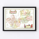 Vintage Map of Qveichev, China 1665