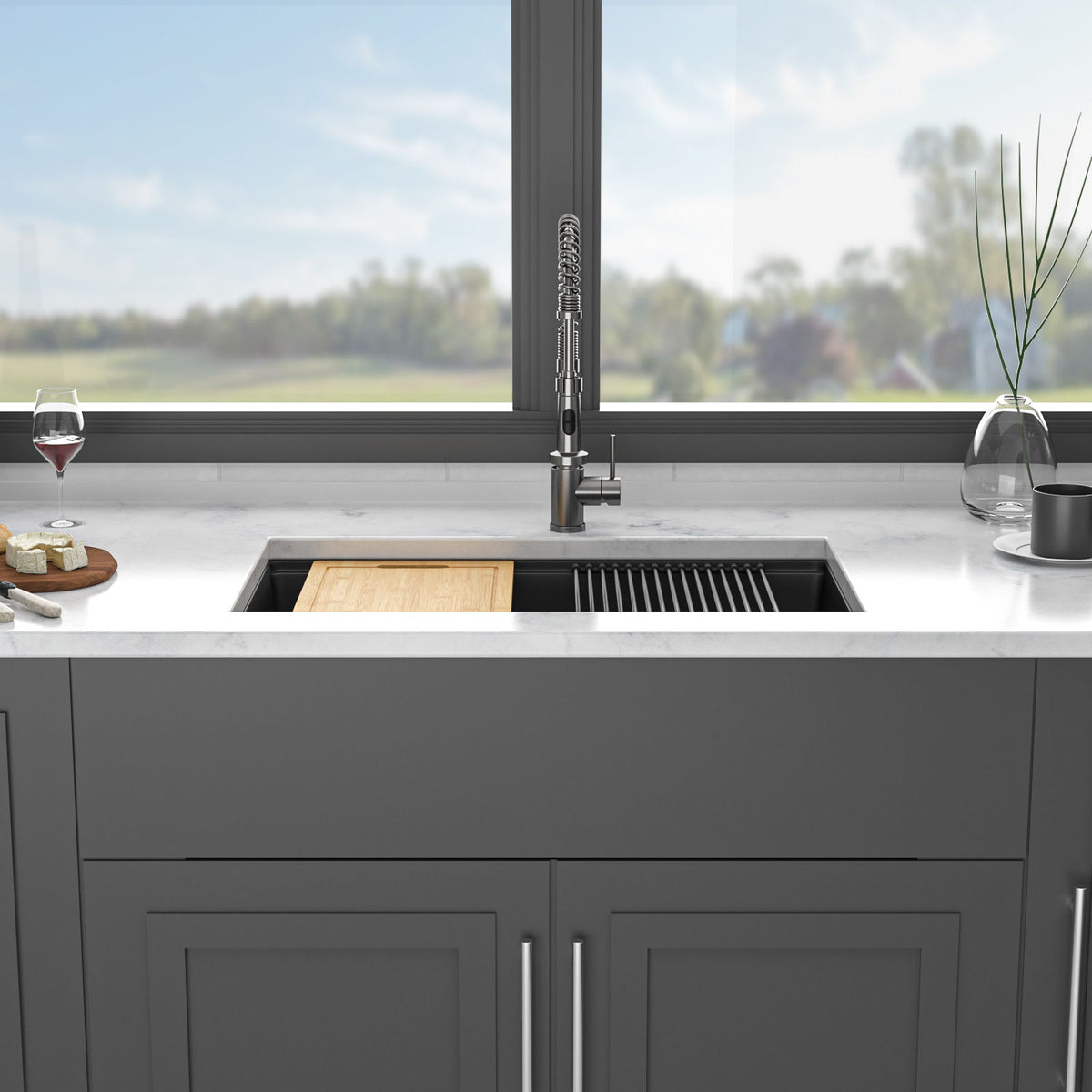 Quartz Kitchen Sink, Granite Composite Workstation Undermount, photo 14 of 27