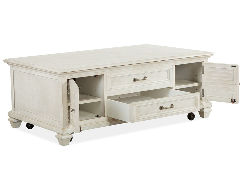 Newport - Lift Top Storage Cocktail Table (With Casters) - Alabaster, photo 5 of 7