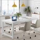 Executive Desk, Large Office Computer Workstation With Thick Frame - White by HouseOfZazla