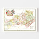 Vintage Map of Quangsi, China 1665