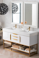 James Martin Columbia 59" Double Bathroom Vanity, Glossy White