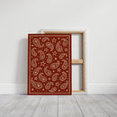 Vintage Red Bandana Star Paisley Print