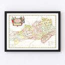Vintage Map of Quangsi, China 1665