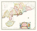 Vintage Map of Guangdong, China 1665