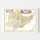 Vintage Map of Fujian, China 1665