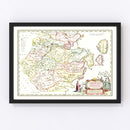 Vintage Map of Zhejiang, China 1665