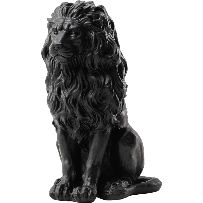 20.5" Lion Statue - Resin Outdoor Guardian Sculpture, photo 2 of 10